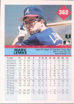 Mark Lemke  baseball card collectible - Main Image 2
