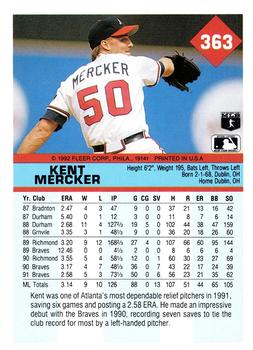 Kent Mercker  baseball card collectible - Main Image 2