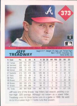 Jeff Treadway  baseball card collectible - Main Image 2