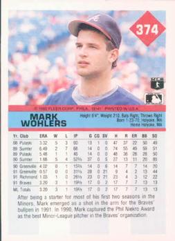 Mark Wohlers  baseball card collectible - Main Image 2