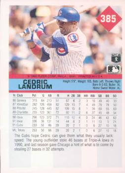 Cedric Landrum  baseball card collectible - Main Image 2