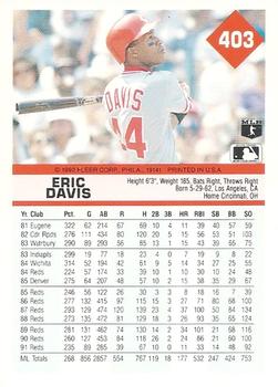 Eric Davis  baseball card collectible - Main Image 2