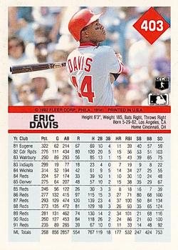Eric Davis  baseball card collectible - Main Image 2