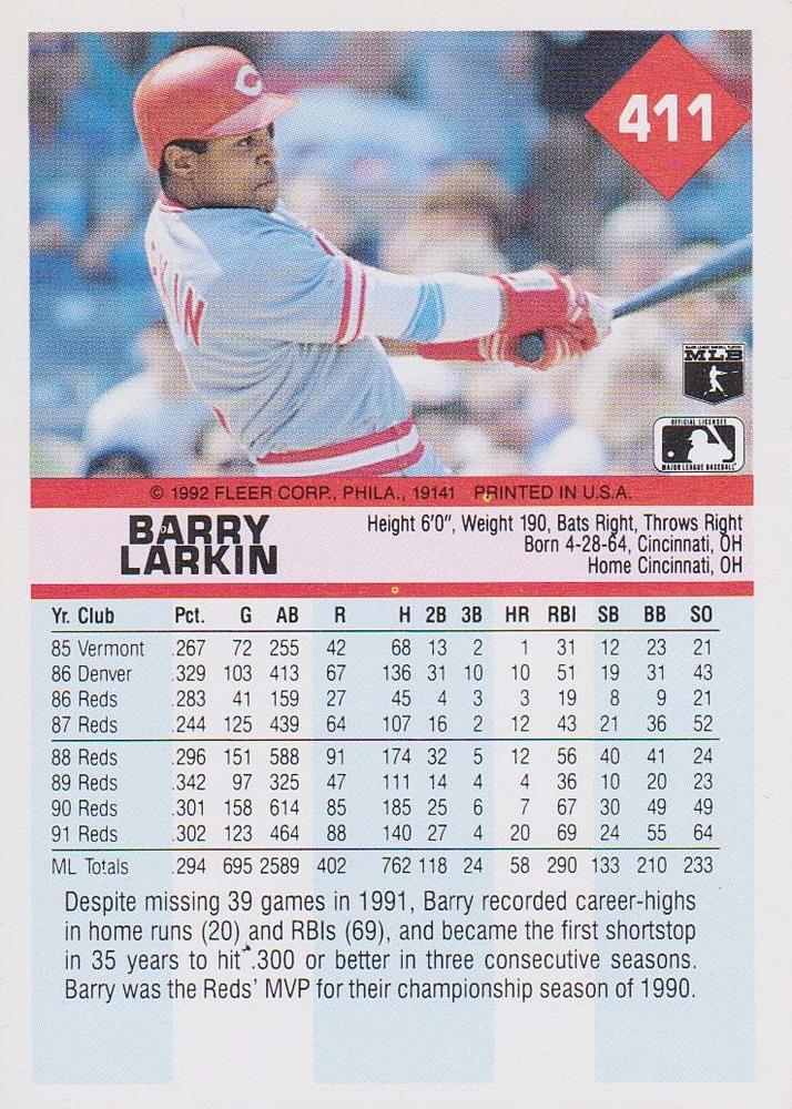 Barry Larkin  baseball card collectible - Main Image 2