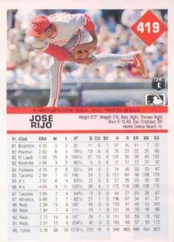 Jose Rijo  baseball card collectible - Main Image 2