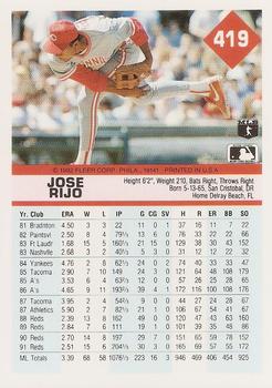 Jose Rijo  baseball card collectible - Main Image 2