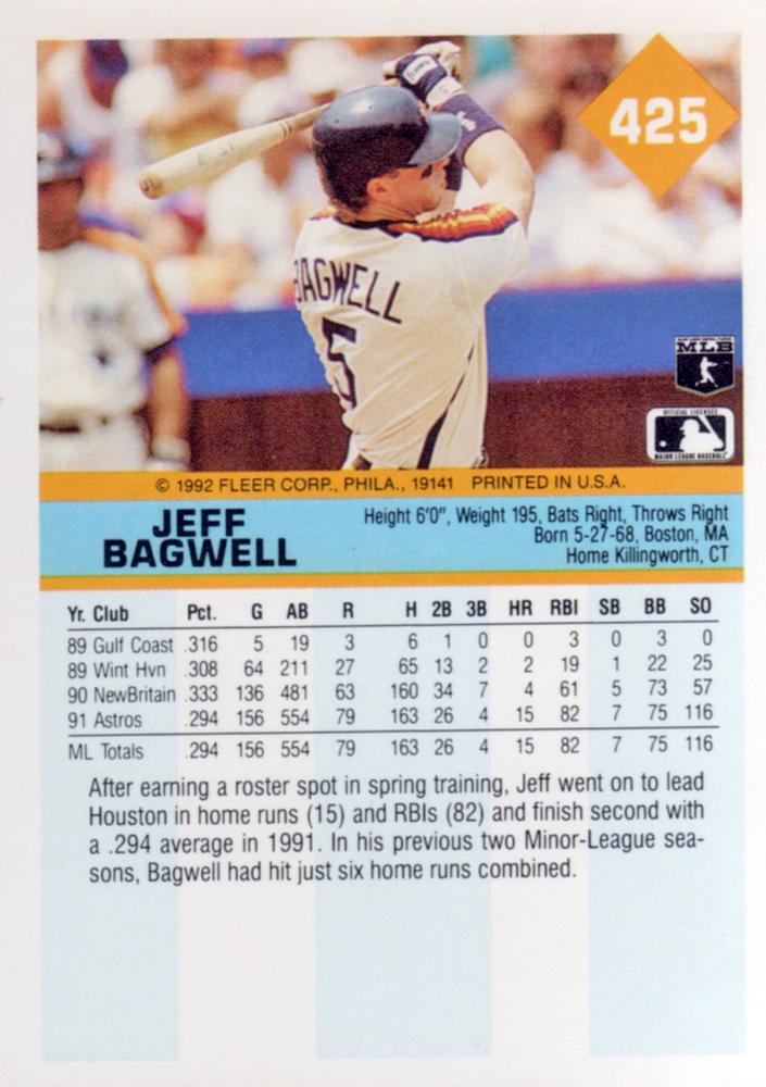 Jeff Bagwell  baseball card collectible - Main Image 2