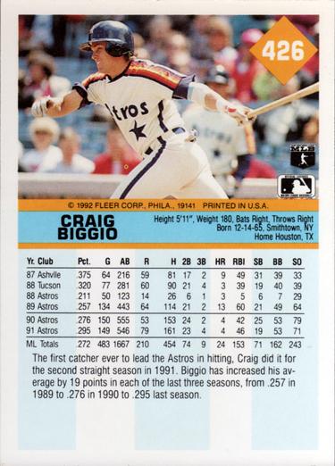 Craig Biggio  baseball card collectible - Main Image 2