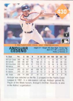 Andujar Cedeno  baseball card collectible - Main Image 2