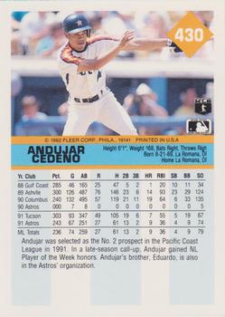Andujar Cedeno  baseball card collectible - Main Image 2