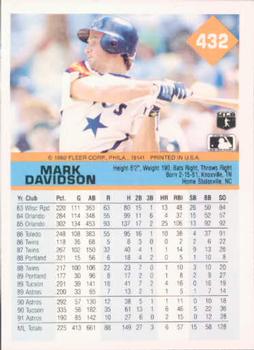 Mark Davidson  baseball card collectible - Main Image 2
