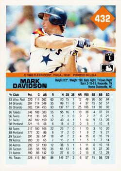 Mark Davidson  baseball card collectible - Main Image 2