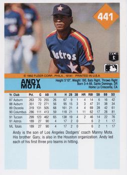 Andy Mota  baseball card collectible - Main Image 2