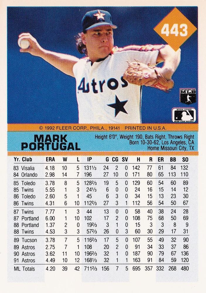 Mark Portugal  baseball card collectible - Main Image 2