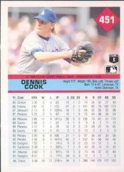 Dennis Cook  baseball card collectible - Main Image 2