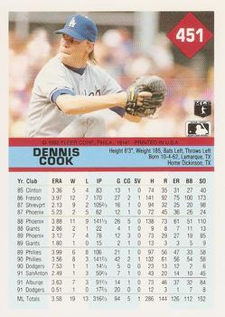 Dennis Cook  baseball card collectible - Main Image 2