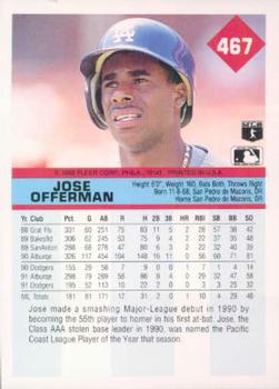 Jose Offerman  baseball card collectible - Main Image 2