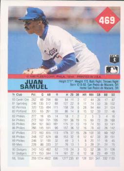Juan Samuel  baseball card collectible - Main Image 2