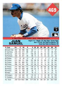 Juan Samuel  baseball card collectible - Main Image 2