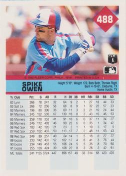 Spike Owen  baseball card collectible - Main Image 2