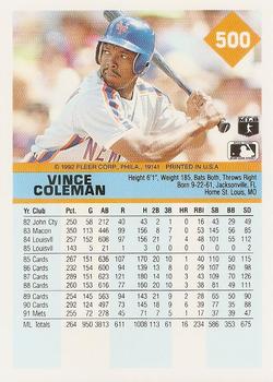 Vince Coleman  baseball card collectible - Main Image 2