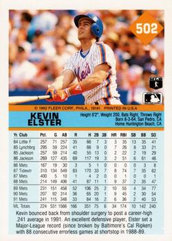 Kevin Elster  baseball card collectible - Main Image 2