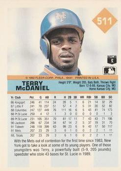 Terry McDaniel  baseball card collectible - Main Image 2