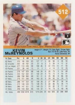 Kevin McReynolds  baseball card collectible - Main Image 2