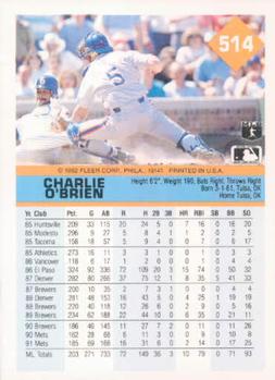 Charlie O’Brien  baseball card collectible - Main Image 2