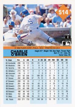 Charlie O’Brien  baseball card collectible - Main Image 2