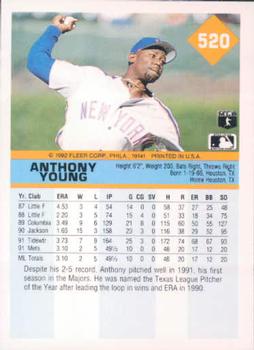 Anthony Young  baseball card collectible - Main Image 2