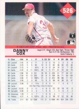 Danny Cox  baseball card collectible - Main Image 2