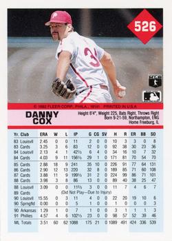 Danny Cox  baseball card collectible - Main Image 2