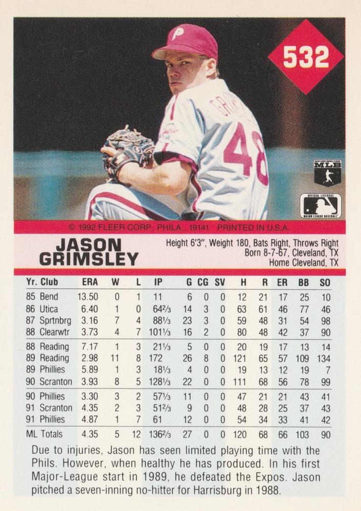 Jason Grimsley  baseball card collectible - Main Image 2