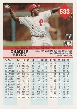 Charlie Hayes  baseball card collectible - Main Image 2