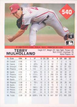 Terry Mulholland  baseball card collectible - Main Image 2