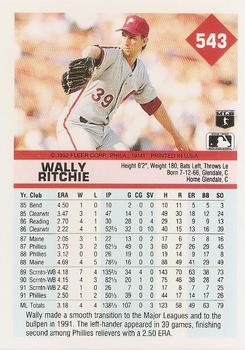 Wally Ritchie  baseball card collectible - Main Image 2