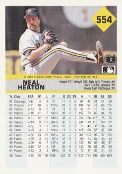 Neal Heaton  baseball card collectible - Main Image 2