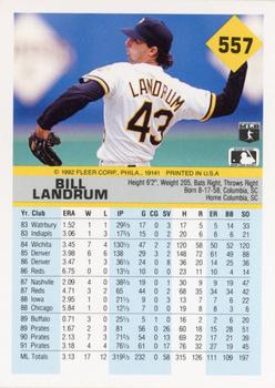 Bill Landrum  baseball card collectible - Main Image 2
