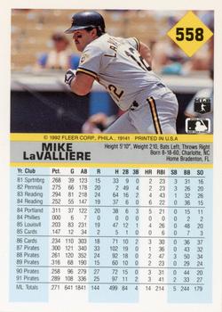 Mike LaValliere  baseball card collectible - Main Image 2