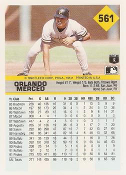 Orlando Merced  baseball card collectible - Main Image 2