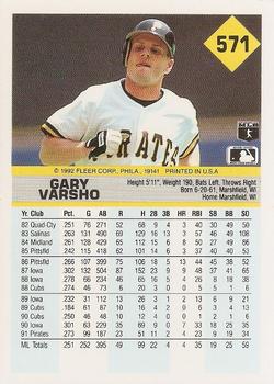 Gary Varsho  baseball card collectible - Main Image 2