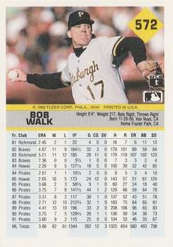 Bob Walk  baseball card collectible - Main Image 2