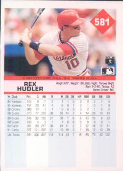 Rex Hudler  baseball card collectible - Main Image 2