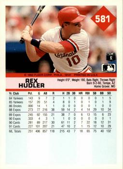 Rex Hudler  baseball card collectible - Main Image 2