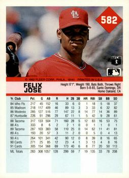 Felix Jose  baseball card collectible - Main Image 2