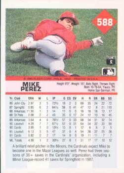 Mike Perez  baseball card collectible - Main Image 2