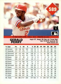 Gerald Perry  baseball card collectible - Main Image 2