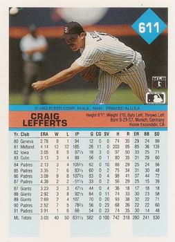 Craig Lefferts  baseball card collectible - Main Image 2