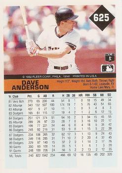Dave Anderson  baseball card collectible - Main Image 2